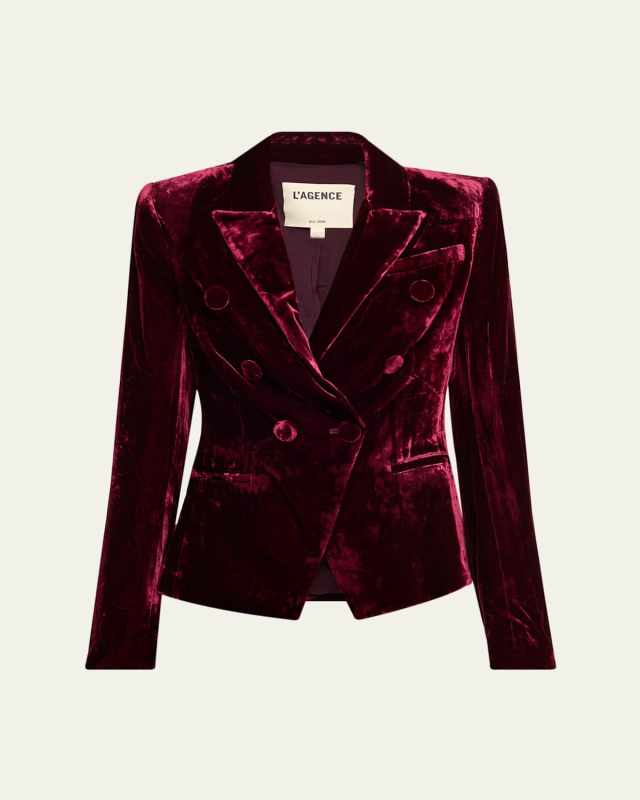 Marie Velvet Double-Breasted Blazer